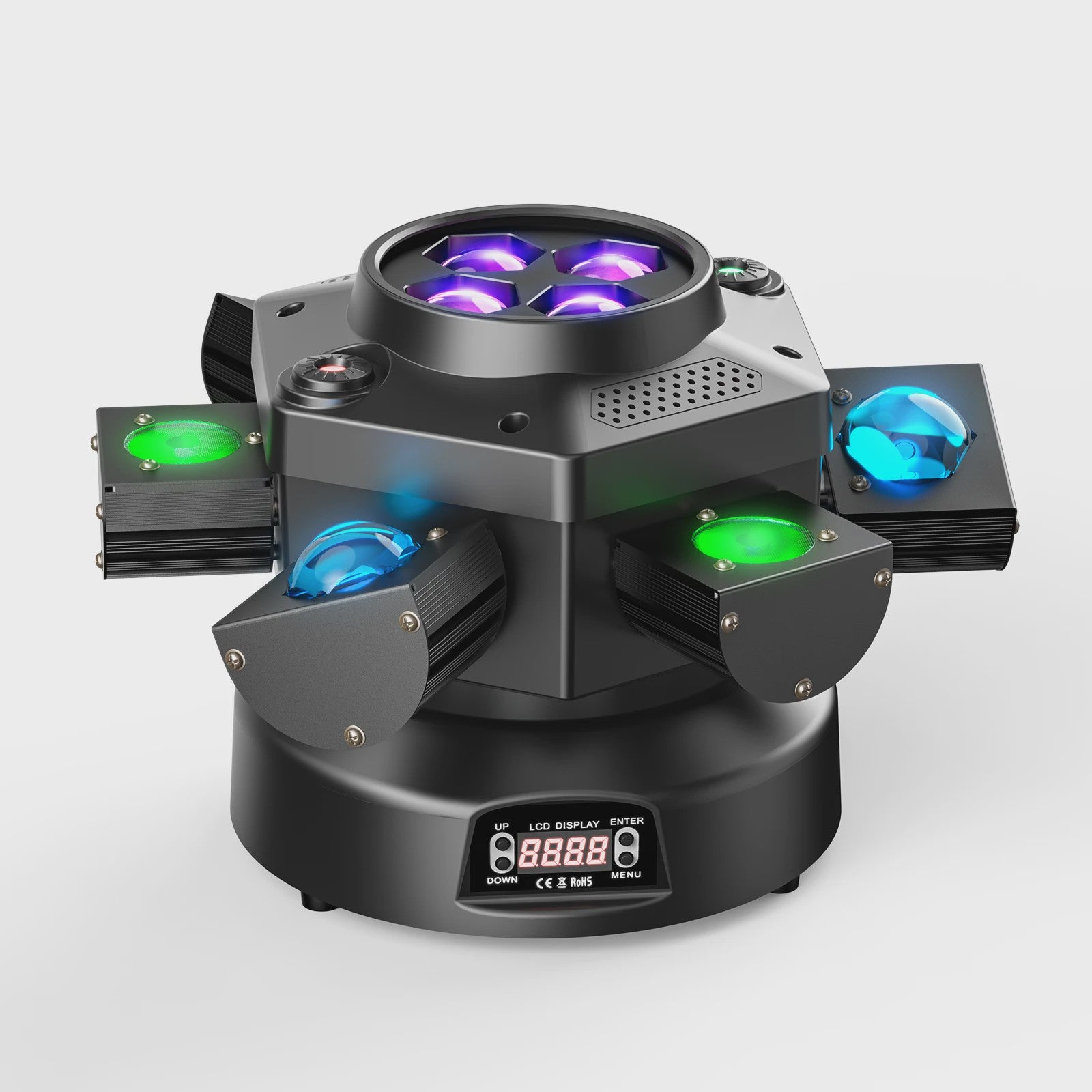 Krachtige 150W Moving Head DJ Lichtshow met 6 Armen - RGBW LED, DMX512 voor Feest, Bruiloft & Disco