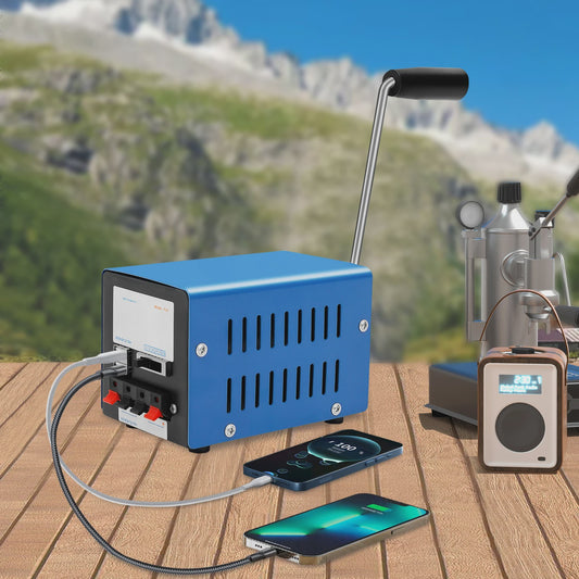 20W Hand Crank Noodstroom Generator - Draagbaar Opladen via USB voor Reizen & Camping