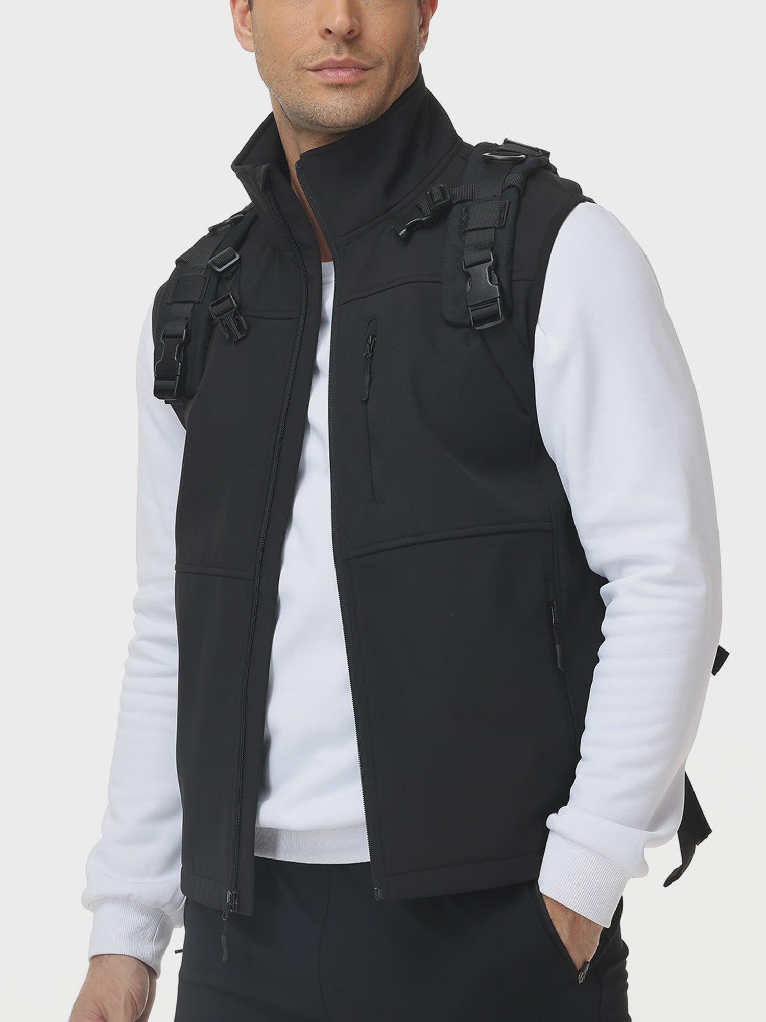 Heren Winddicht Softshell Vest - Comfortabele Mouwloze Sportjas voor Outdoor & Fietsen