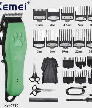 Kemei KM-CW10 Oplaadbare Hondentrimmer & Katten Scheerapparaat - Professioneel & Stil