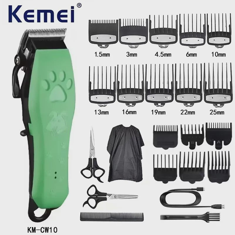 Kemei KM-CW10 Oplaadbare Hondentrimmer & Katten Scheerapparaat - Professioneel & Stil