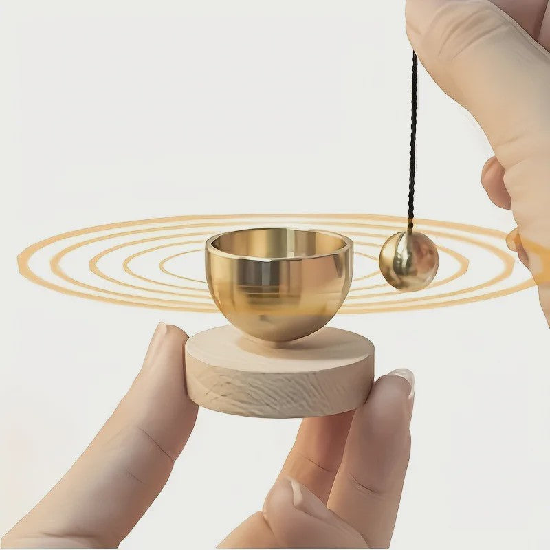 Mini Zangkom Set - Meditatie Klankschaal met Heldere Tonen, voor Yoga en Ontspanning