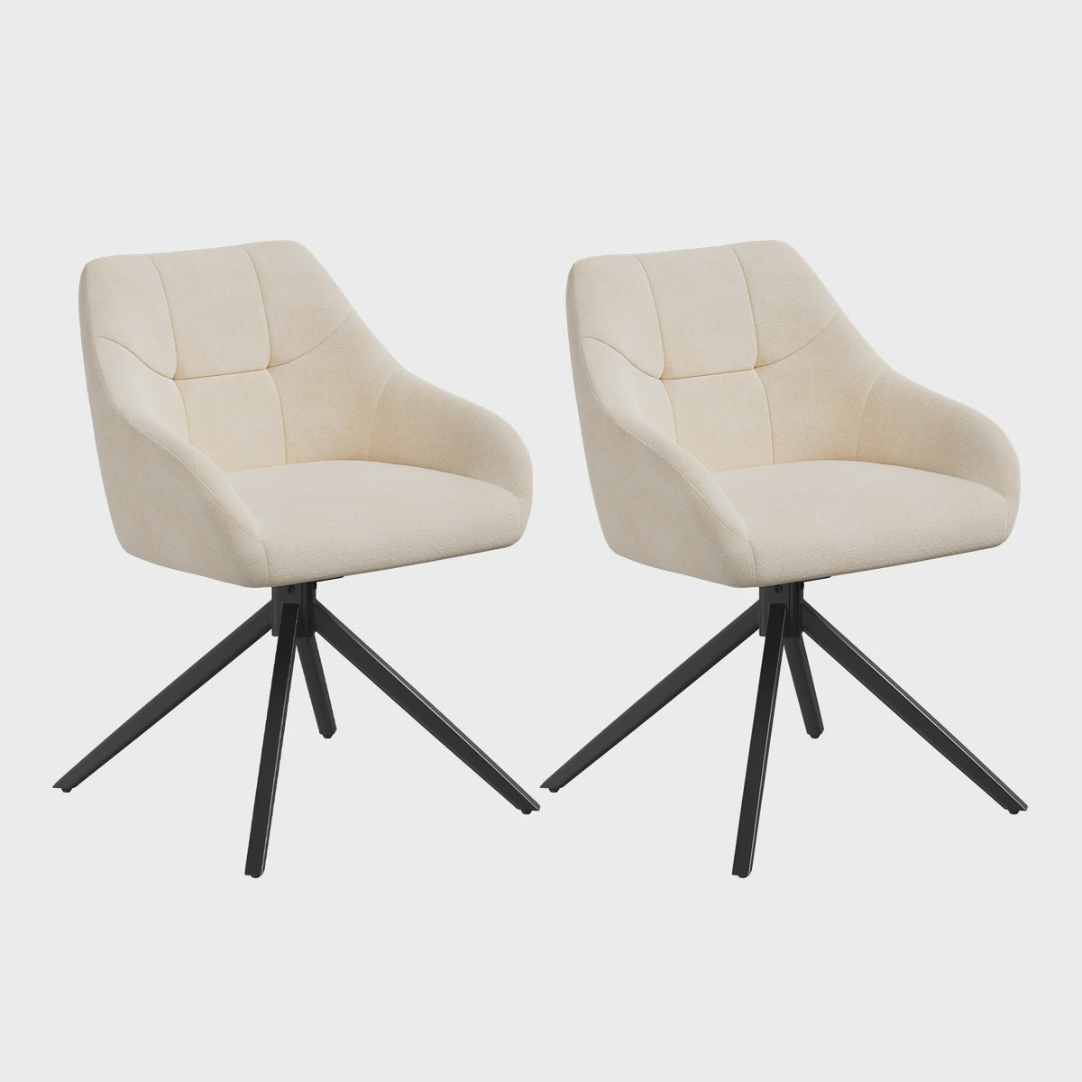 Set van 2 Chenille Eetkamerstoelen - 360° Draaibaar, Ergonomisch & Comfortabel