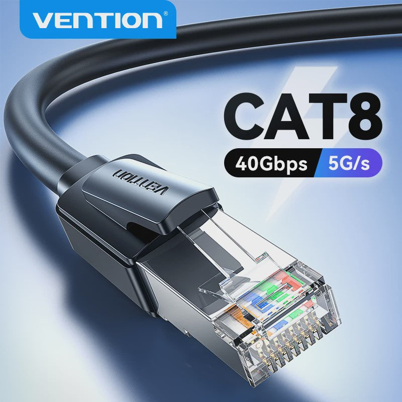 Vention CAT8 Ethernet Kabel - 40Gbps, 2000MHz - Hoge Snelheid Internet & Gaming