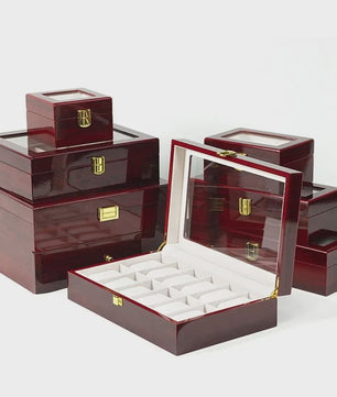 Luxe Houten Horlogedoos met Glas - Diverse Slots & Stijlvolle Opbergoplossing