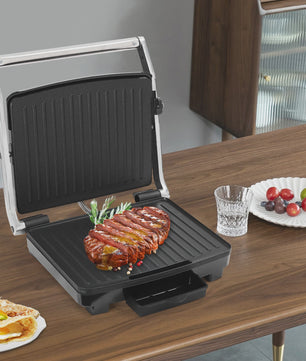 Contact Grill Elektrisch - 2000W Grillplaat met Anti-aanbaklaag & Verstelbare Temperatuur