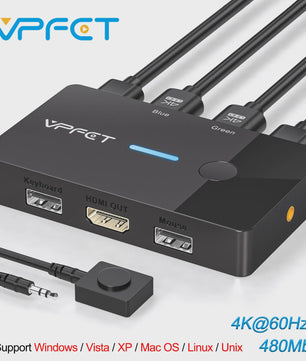 4K 60Hz HDMI KVM Switch: Deel 1 Monitor, Toetsenbord & Muis tussen 2 Computers