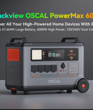OSCAL PowerMax 6000 Robuust Power Station: 3600Wh, 6000W, App-gestuurd