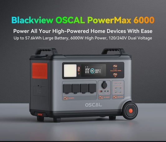OSCAL PowerMax 6000 Robuust Power Station: 3600Wh, 6000W, App-gestuurd
