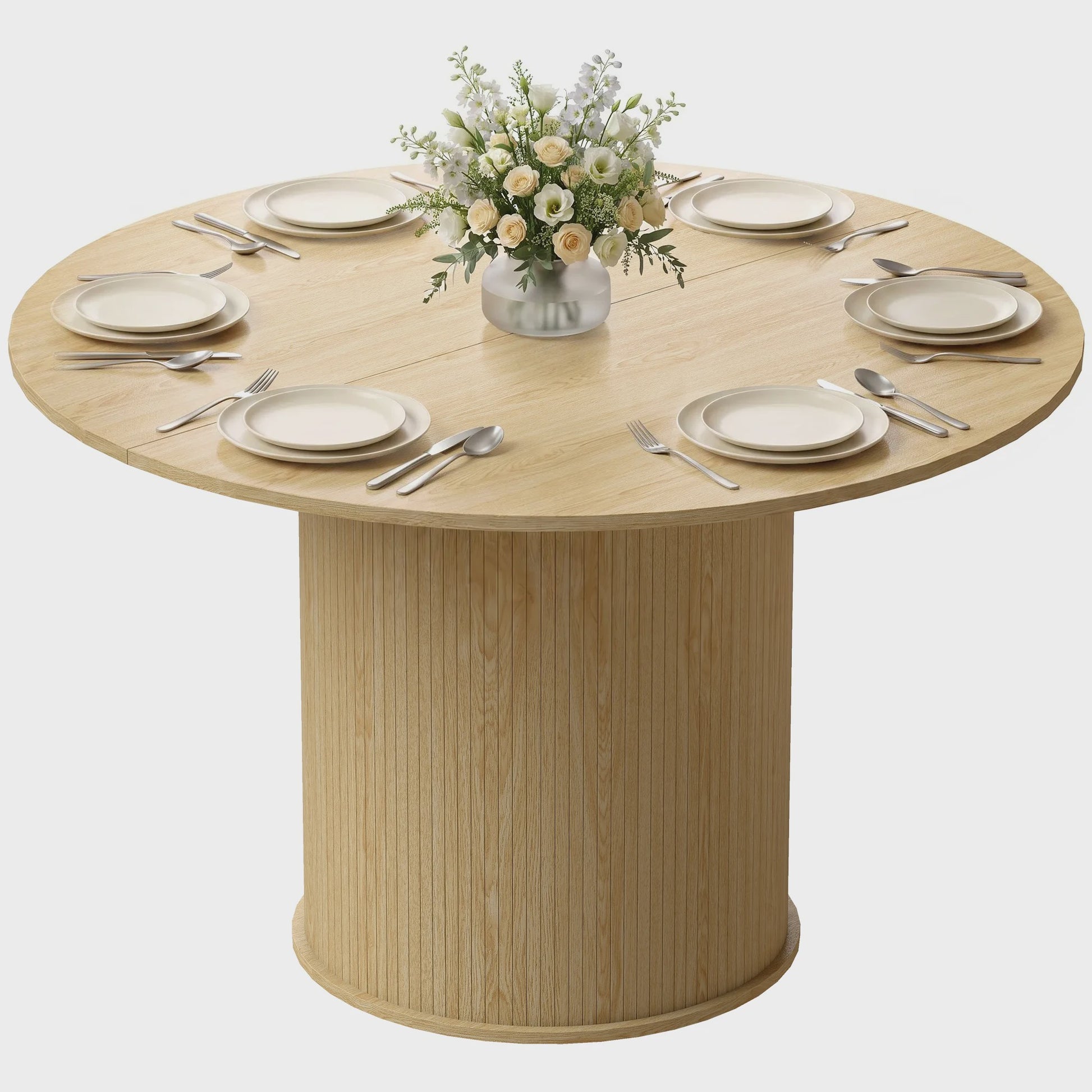 Ronde Eettafel voor 4-6 Personen, Ø 120 cm, Natuurlijk Hout Design