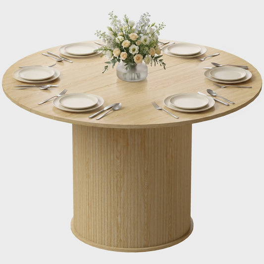 Ronde Eettafel voor 4-6 Personen, Ø 120 cm, Natuurlijk Hout Design