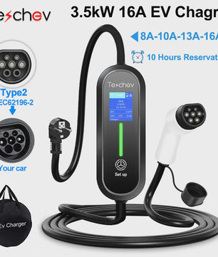 Draagbare EV Charger 16A Type 2 met Schuko Stekker - Laadkabel voor Elektrische Auto's