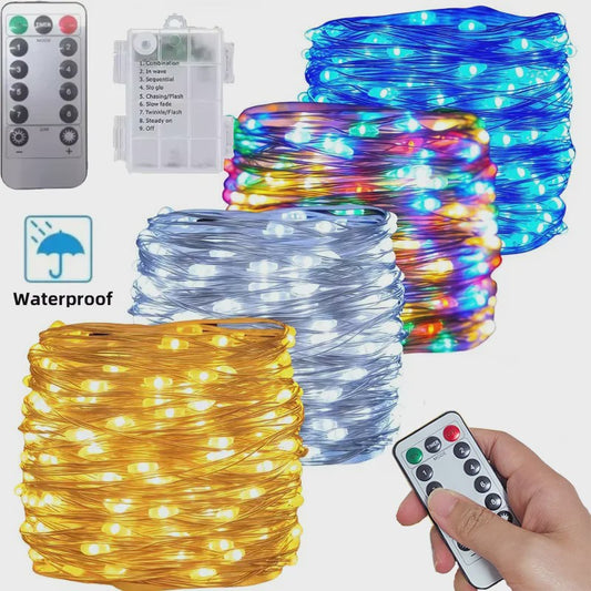 Waterdichte Batterij Sfeerverlichting met Afstandsbediening - 8 Modi voor Kerst, Feest & Decoratie