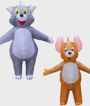 Opblaasbaar Kat en Muis Kostuum voor Volwassenen - Grappig Cosplay Outfit