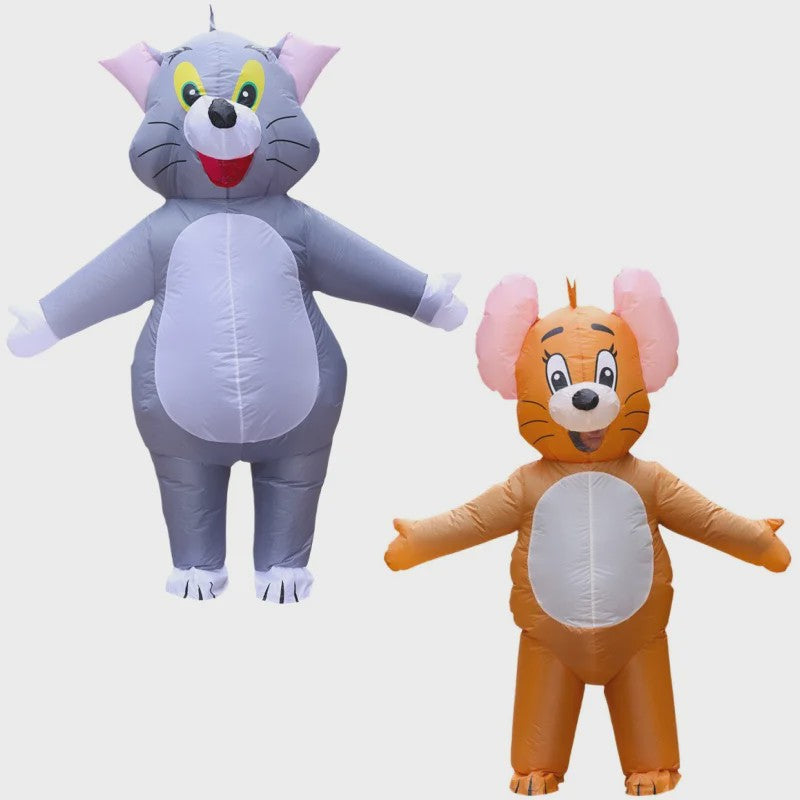 Opblaasbaar Kat en Muis Kostuum voor Volwassenen - Grappig Cosplay Outfit