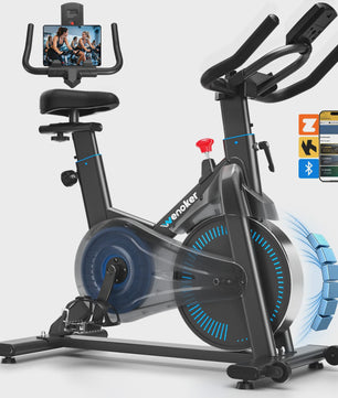 Wenoker Hometrainer Fiets met App & LCD Display - Stil, Magnetische Weerstand, Tablet Houder, Comfortabel Zadel - Max 160kg