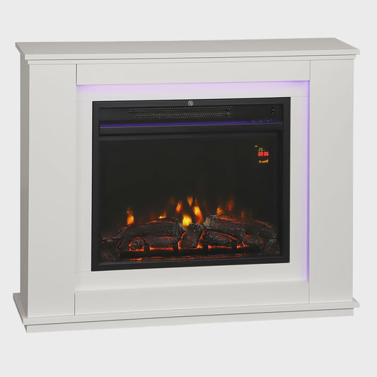 Elektrische Inbouwhaard Homcom 1000/2000W met Realistisch Vlammenspel en 12 Kleuren