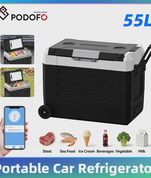 Podofo Draagbare Compressor Koel-/Vriesbox 35L, 45L, 55L - Auto, Camping & Reizen