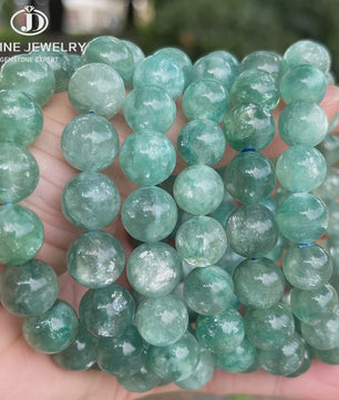 Natuurlijke Blauwe Chloriet Kralen Armband - Handgemaakt & Elastisch voor Dames