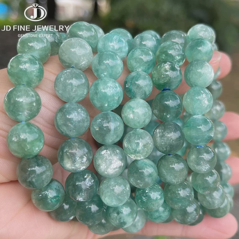 Natuurlijke Blauwe Chloriet Kralen Armband - Handgemaakt & Elastisch voor Dames