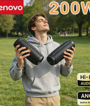 Lenovo Draadloze Bluetooth Speaker met Subwoofer - Draagbaar, Stereo, FM, USB & TF Kaart
