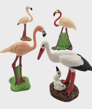 Miniatuur Flamingo & Kraanvogel Beeldjes - Decoratieve Tuin- en Huisdecoratie