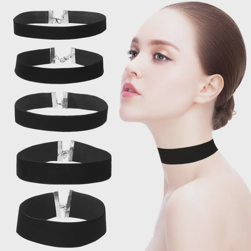 Zwarte Fluweel Choker Ketting - Gothic Stijl Halsband voor Dames en Meisjes