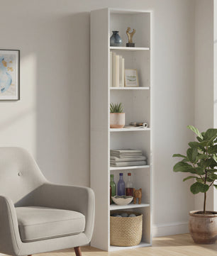 Stijlvolle Open 6-Laags Boekenkast - 40x24x178.5 cm