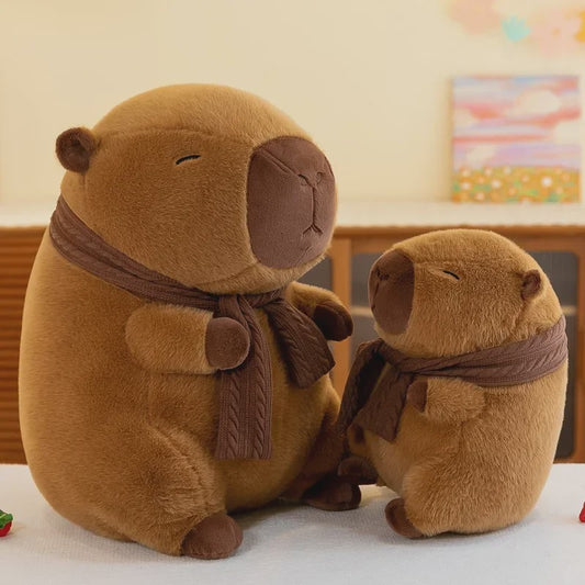Knuffel Capybara met Sjaal - Zacht Pluche Dier Speelgoed (25-30CM)