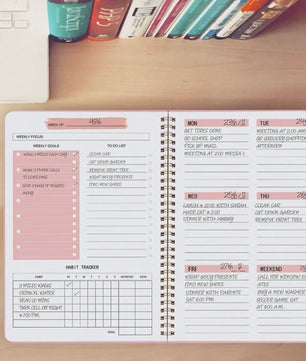 A5 Weekplanner Agenda - Ongeprikte Spiral Notebook voor Dagelijkse Planning & Doelen