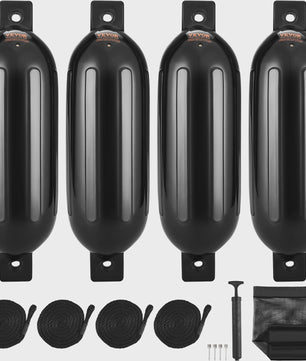 Opblaasbare Bootfender met Ribbels - Marine & Jachthaven Bescherming - Inclusief Pomp & Touwen