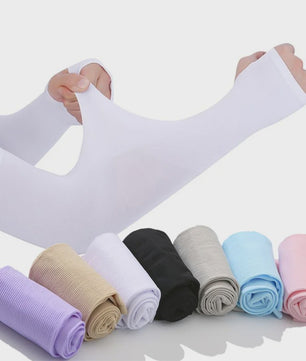 Zomer Arm Sleeves met UV Bescherming - Ademend IJs Zijde, Vingerloos