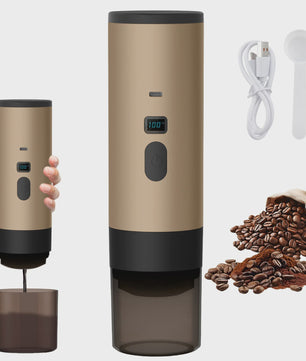 Draagbare Elektrische Koffiemachine - Espresso, Capsules, Verwarmend, Draadloos - Ideaal voor Reizen & Auto
