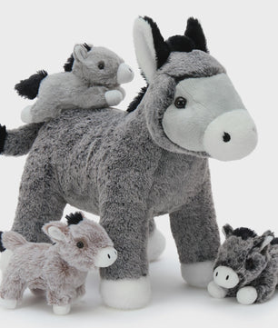 Grote Knuffel Ezel met 3 Baby Ezels - Verrassing in de Buik!