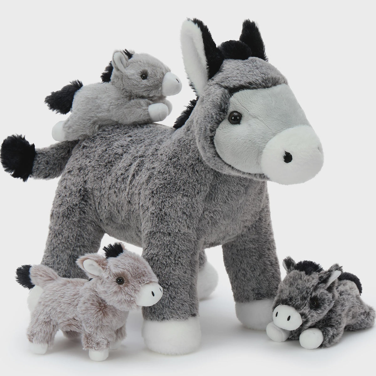 Grote Knuffel Ezel met 3 Baby Ezels - Verrassing in de Buik!