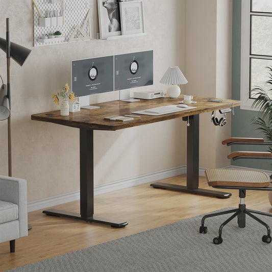 Elektrisch In hoogte Verstelbaar Bureau 120x60 cm met USB-poort - Ergonomisch Thuiswerk Bureau
