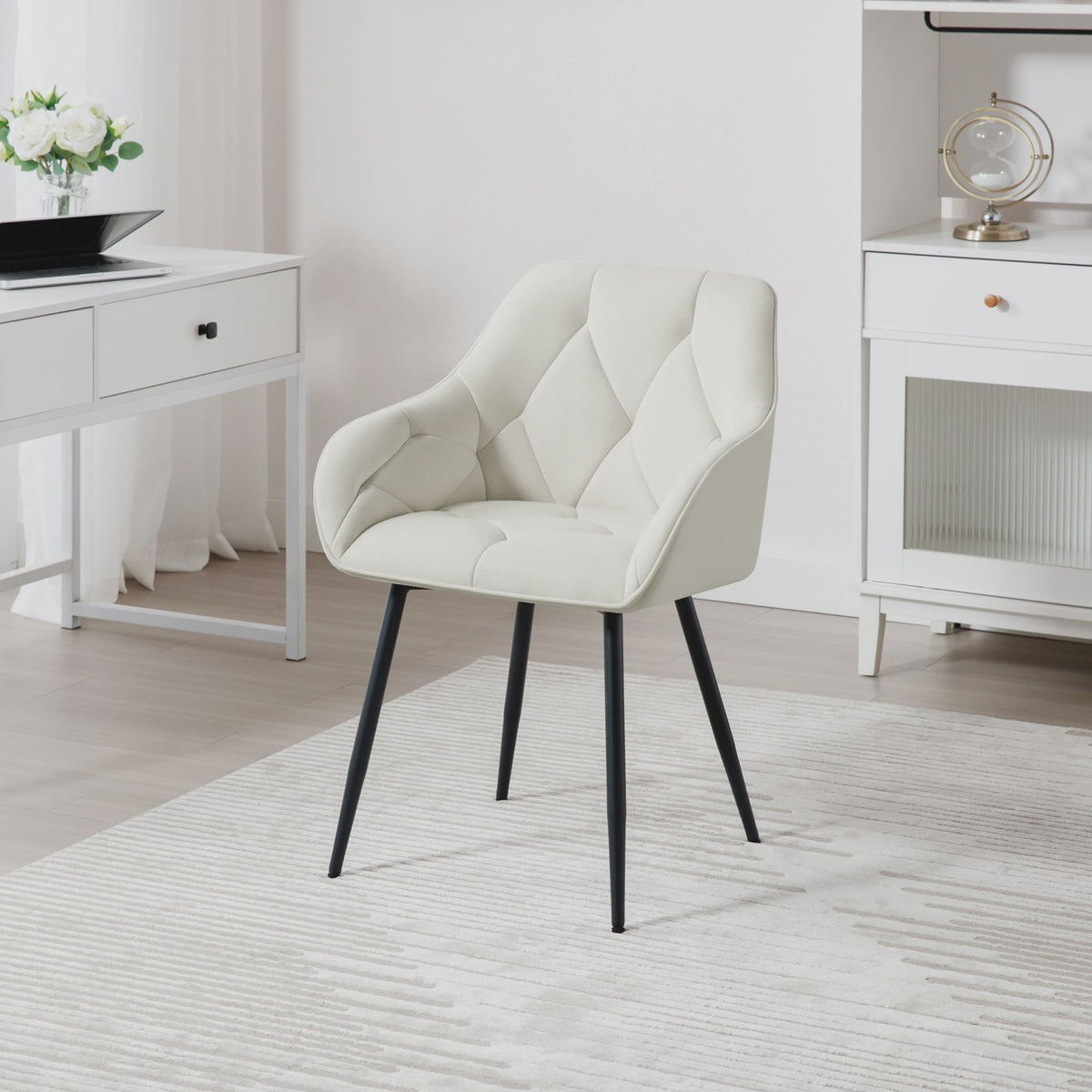 Gestoffeerde Eetkamerstoelen met Armleuningen - Set van 2 - Comfortabel & Stijlvol