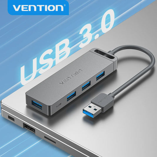 Vention USB 3.0 Hub met 4 Poorten - Hoge Snelheid & Brede Compatibiliteit