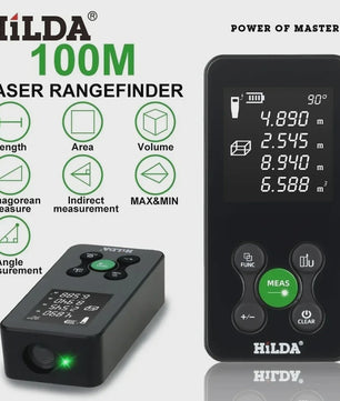 HILDA Laser Afstandsmeter 120M - Hoekmeting, Dubbele Laser & Oplaadbaar