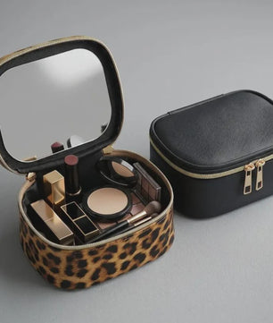 Draagbare Make-up Tas met Spiegel - Waterdicht & Compact