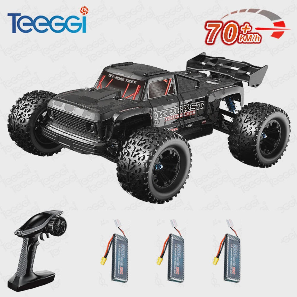 KF16 1:12 RC Monster Truck - 70KM/H Snel, Brushless Motor, 4WD Off-Road Raceauto voor Kinderen