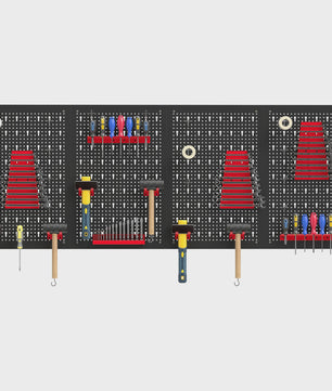 4-delige Metalen Pegboard Organizer Set met Haken en Beugels voor Gereedschap