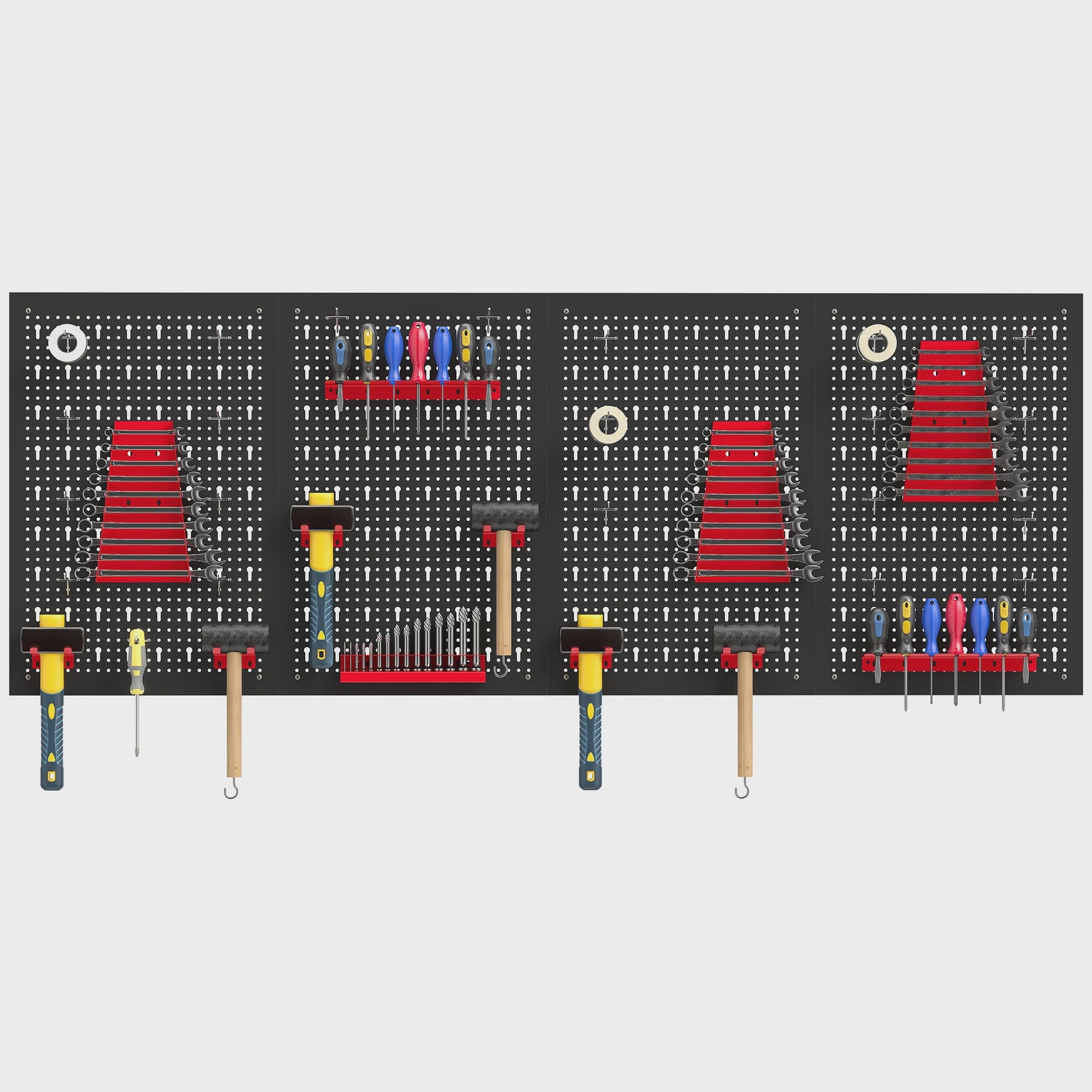 4-delige Metalen Pegboard Organizer Set met Haken en Beugels voor Gereedschap
