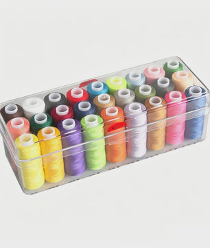 Set Naaigaren Polyester 27 Kleuren met Transparante Opbergdoos