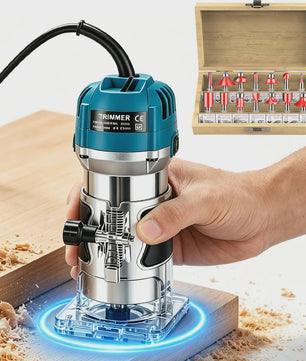 Krachtige Houtfreesmachine 800W - 30000 RPM - Incl. 15 Freesbits & Koffer