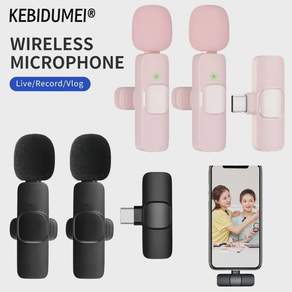 Draadloze Lavalier Microfoon Set (2.4G) voor iPhone & Android - Live Streaming & Opnames