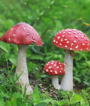 Set van Decoratieve Paddenstoelen Beeldjes - Hars Tuindecoratie Ornamenten