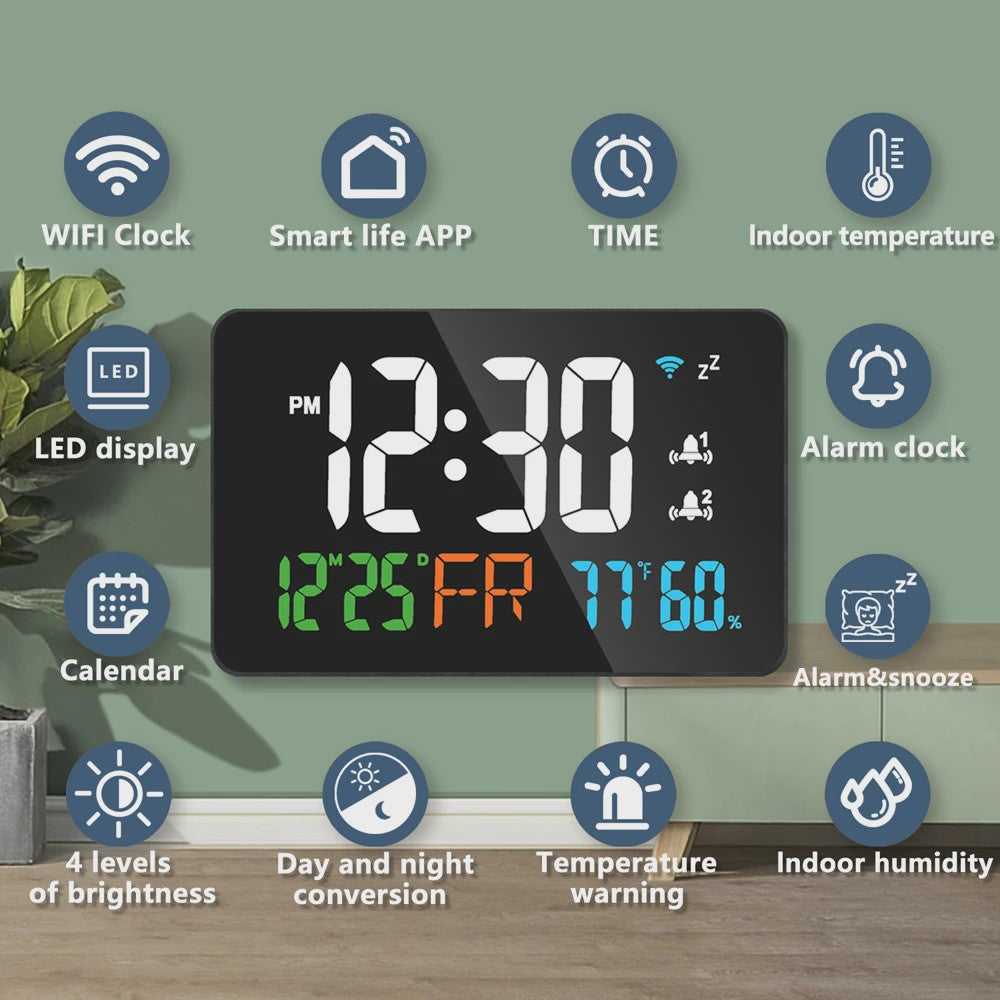 Intelligente WiFi Klok met Datum, Temperatuur & Vochtigheid - LED Display