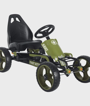 Traptrekker Go Kart Groen - Verstelbare Stoel & Handrem - Leeftijd 3-6 Jaar