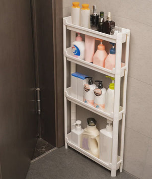 Smalle Opbergkast met Wielen - Ruimtebesparend Trolley Rek voor Badkamer & Keuken